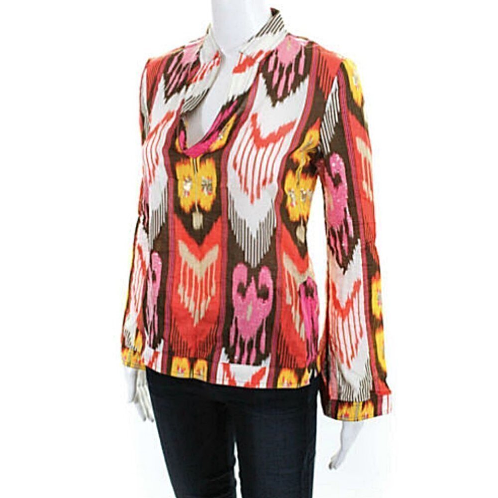 Tory Burch Sequin Embellished Tunic Blouse 0 XS